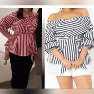 Eloquii Stripped Off The Shoulder Top